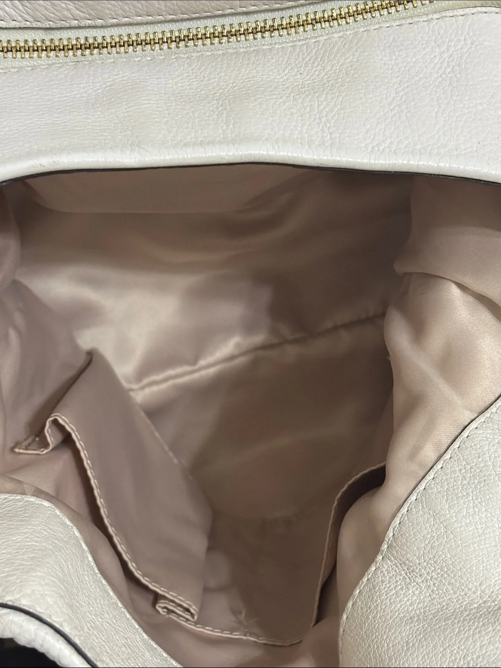 Coach White Pebbled Leather Shoulder Hobo with Gold Hardware